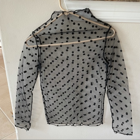 ‼️ BLACK MESH LONG SLEEVE TOP - Picture 2 of 12